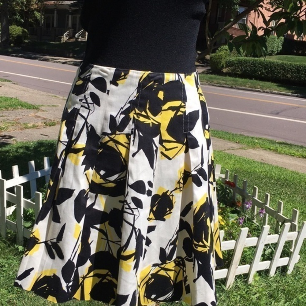 Helene Bergman black/yellow cotton skirt - Picture 2 of 8